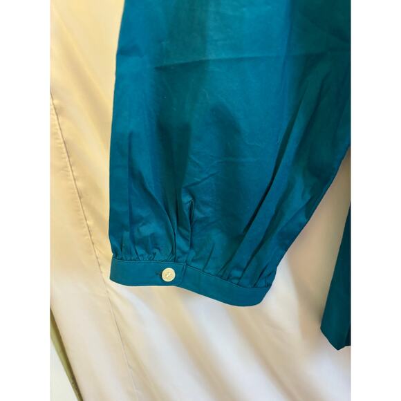 Pre-Loved  J.Crew Teal Square Neck Blouse (Size M) - Picture 2 of 5